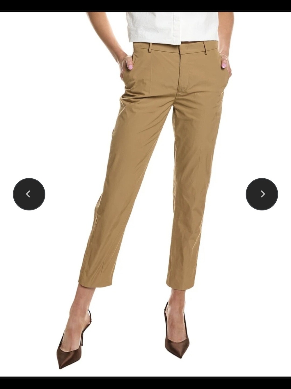 RED Valentino Cropped Straight-Leg Pants in Camel